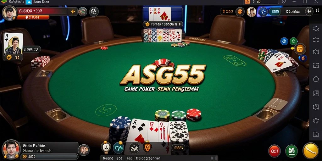Gameplay ASG55 yang menegangkan dalam suasana permainan poker.