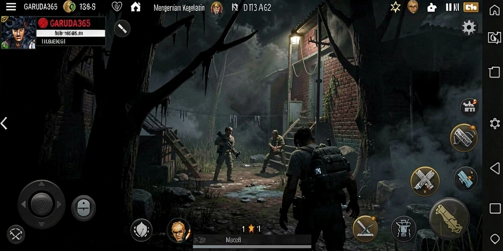 Screenshot GARUDA365 menampilkan gameplay menyeramkan yang menegangkan.