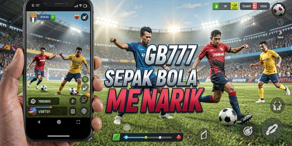 Tampilan gameplay seru dalam GB777 yang menampilkan pertandingan sepak bola.