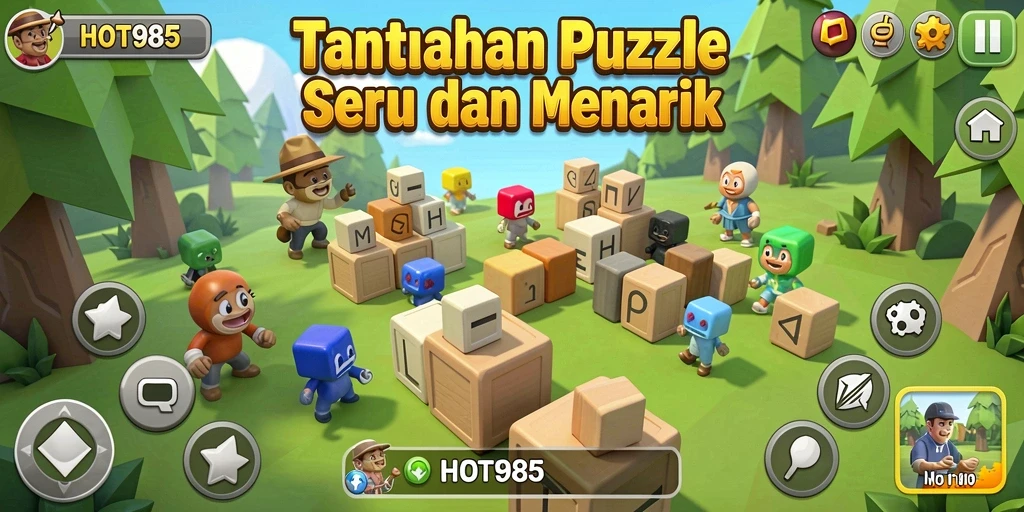 Tampilan menarik dari gameplay Puzzle HOT985 yang menantang dan seru.