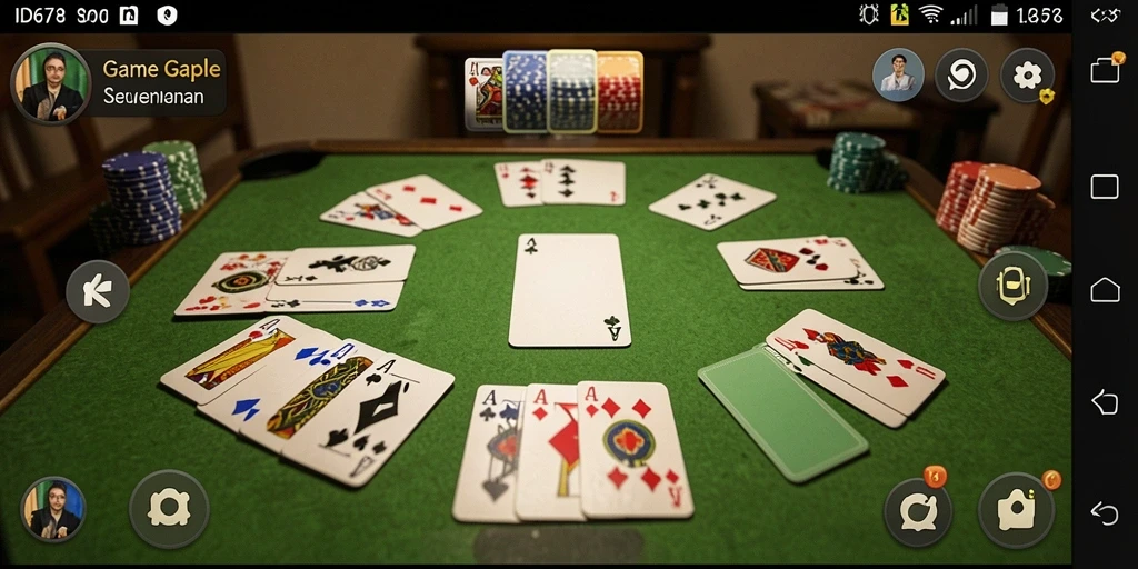 Tampilan gameplay Gaple ID678 yang seru dan interaktif.