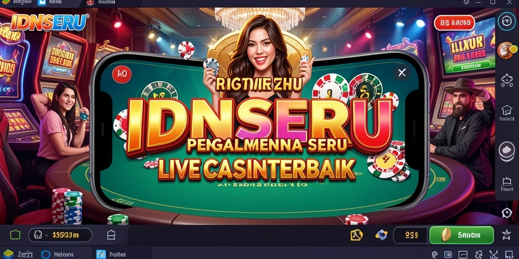 Screenshot gameplay IDNSERU menampilkan dealer interaktif dalam permainan Live Casino.