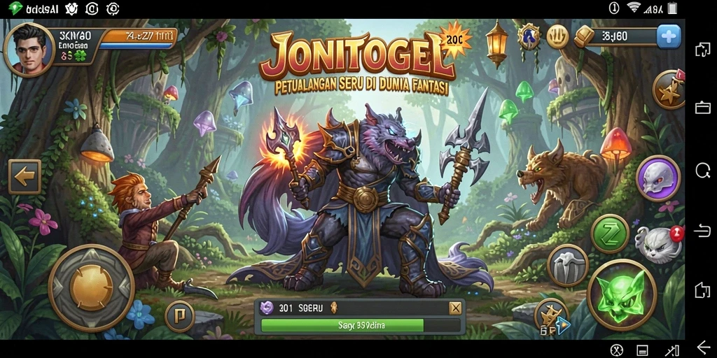 Screenshot gameplay JONITOGEL yang menampilkan aksi seru di dunia fantasi.
