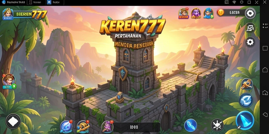 Tampilan menara dan pertarungan di KEREN777 yang seru.