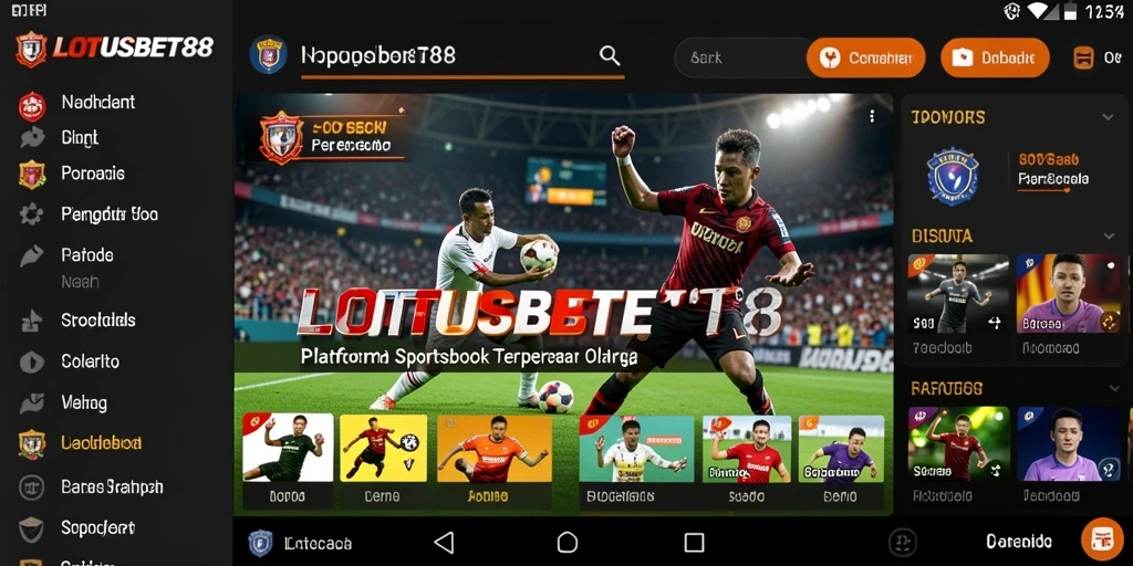 Screenshot utama LOTUSBET88 menampilkan pengalaman taruhan olahraga yang dinamis.