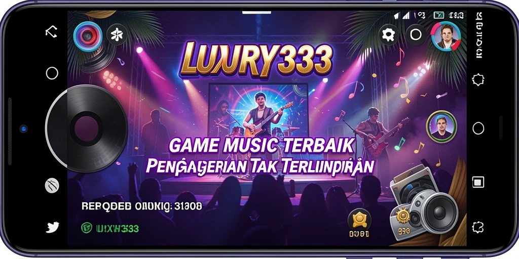 Tampilan gameplay seru dengan berbagai lagu dan tantangan musik.