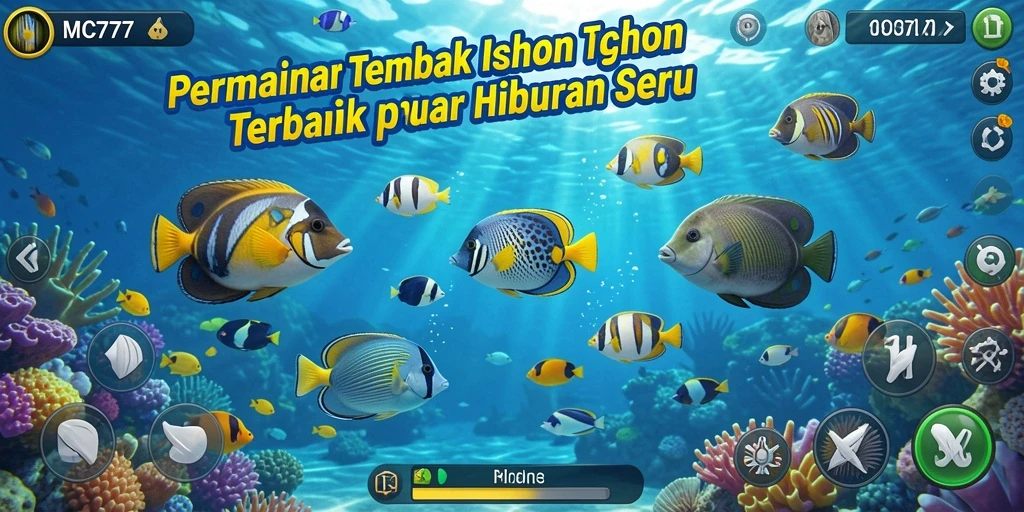 Tampilan gameplay seru menembak ikan di MC777.