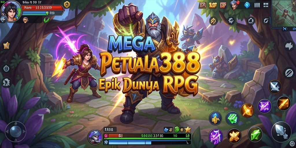 Screenshot MEGA388 menampilkan aksi pertarungan RPG yang seru dan dinamis.