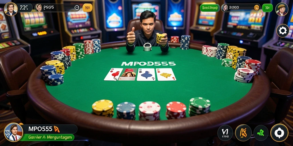 Tampilan permainan poker di MPO555 yang seru dan menegangkan.