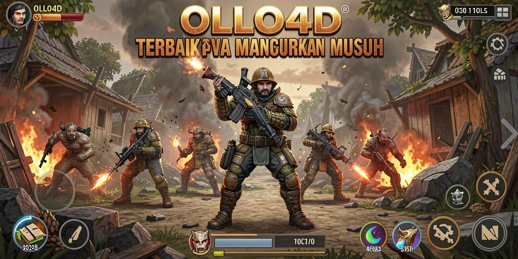 Screenshot OLLO4D menampilkan aksi seru dalam pertahanan Tower Defense.