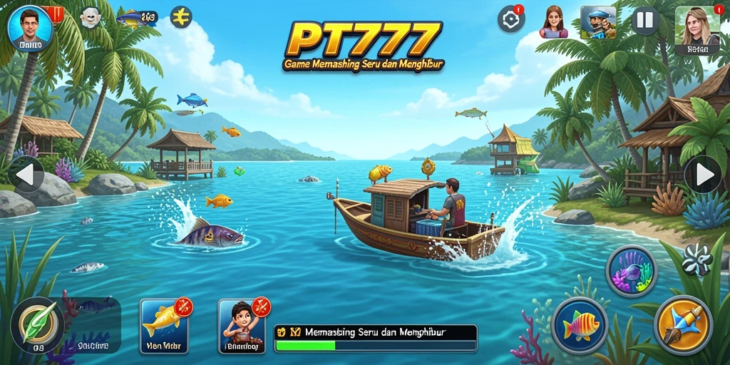 Tampilan gameplay PT777 yang menampilkan keseruan memancing.