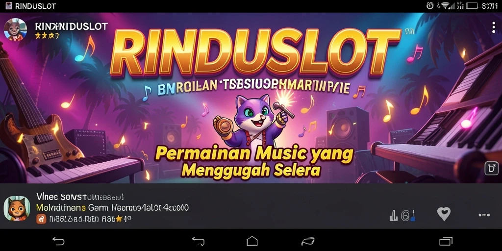 Tampilan gameplay RINDUSLOT yang penuh warna dan dinamis.