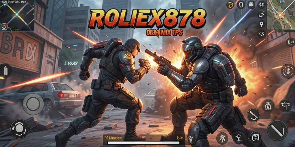 Tangkapan layar utama ROLEX878 menampilkan pertempuran intens di arena TPS.