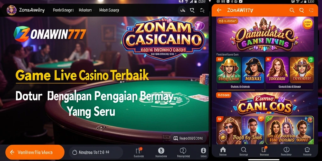 Tampilan interaktif permainan Live Casino di ZONAWIN777.